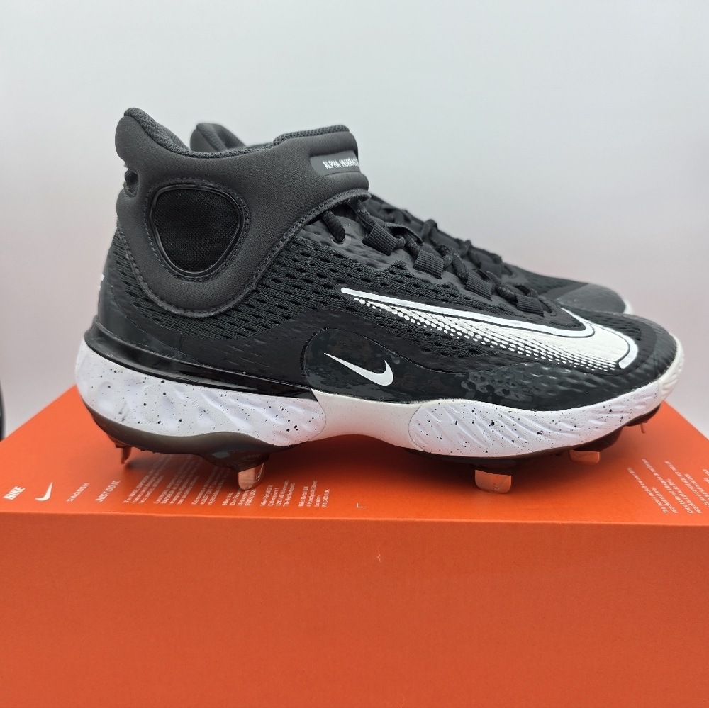 Nike Alpha Huarache Elite 4 Mid Dark Smoke Grey Baseball Men Size 7.5 DJ6520-003